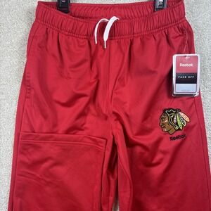 Chicago Blackhawks Reebok Pants Youth Large (14/16) Workout Embroidered *FLAW